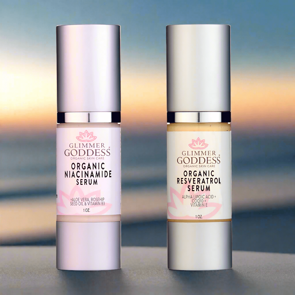 Organic Niacinamide + Resveratrol Serum Duo – Anti-Aging Face Serum Set for Pores, Wrinkles & Brightening